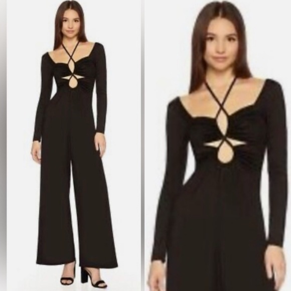 Susana Monaco Pants - Susana Monaco Chest Cut-Out Jumpsuit black size Small